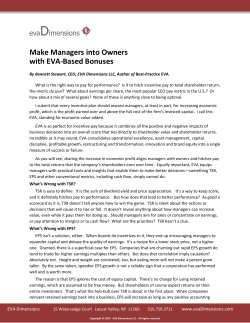 Motivate Managers to Think and Act Like Owners