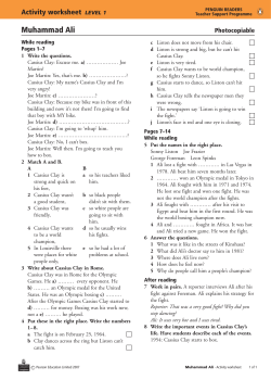 Activity Worksheet - Penguin Readers Level 1: Muhammad Ali