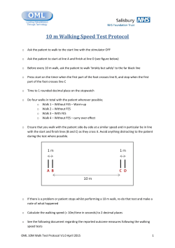 10 m Walking Speed Test Protocol