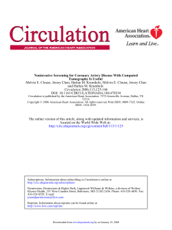 Noninvasive Screening for Coronary Artery Disease With Computed