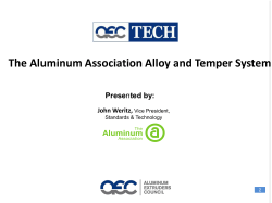 The Aluminum Association Alloy and Temper System