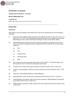 Code of Colorado Regulations - Colorado Secretary of State