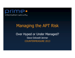 Managing the APT Risk