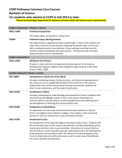 (Pathways) for Bachelor of Science students who started at City