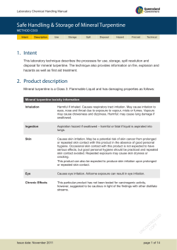 Mineral Turpentine - Department of Transport and Main Roads