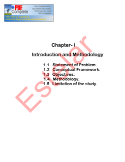 Chapter- I Introduction and Methodology