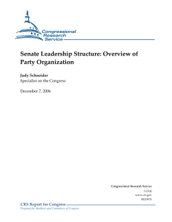 Senate Leadership Structure: Overview of Party Organization