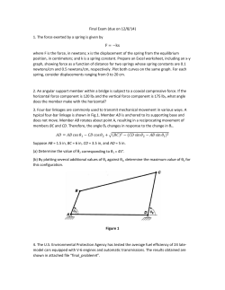 Final Exam (due on 12/8/14) 1. The force exerted by a spring is