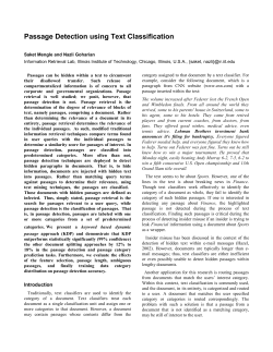Passage Detection using Text Classification