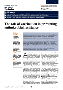 The role of vaccination in preventing antimicrobial resistance