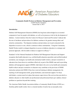 Community Health Workers in Diabetes Management and Prevention