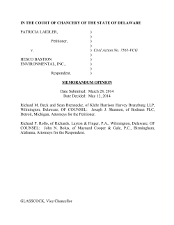 Laidler v Hesco Bastion - Delaware Courts
