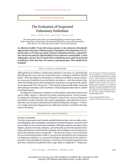The Evaluation of Suspected Pulmonary Embolism