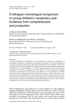 A bilingual&ndash;monolingual comparison of young children`s