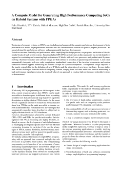 A Compute Model for Generating High Performance Computing