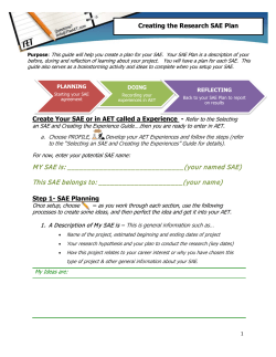 Creating a Research SAE Plan
