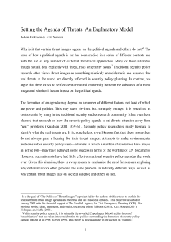 Setting the Agenda of Threats: An Explanatory Model