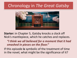 Chronology in The Great Gatsby