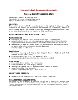 Proof / Item Processing Clerk