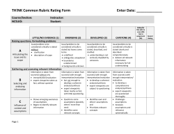 Common Rubric - TH!NK Program