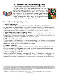 Stop Drinking Soda - Realm of Agape Christian Church