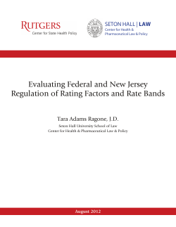 Evaluating Federal and New Jersey Regulation of Rating Factors