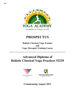 Advanced Diploma of Holistic Classical Yoga Practices 52229