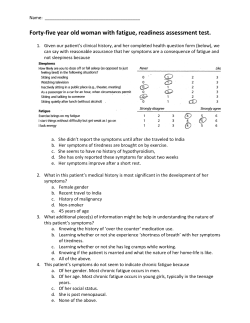 Forty-five year old woman with fatigue, readiness assessment test.