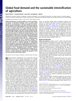 Global food demand and the sustainable intensification of agriculture