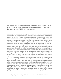 Air`s Appearance: Literary Atmosphere in British Fiction, 1660