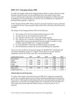 Charging Scheme 2005