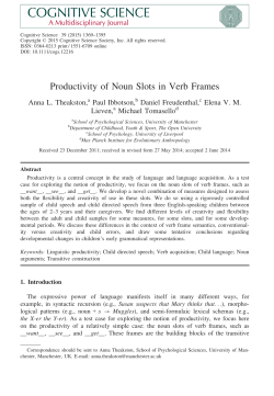 Productivity of Noun Slots in Verb Frames