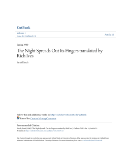 The Night Spreads Out Its Fingers translated by Rich Ives