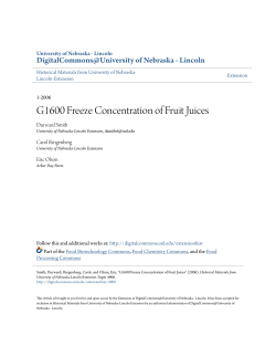 G1600 Freeze Concentration of Fruit Juices