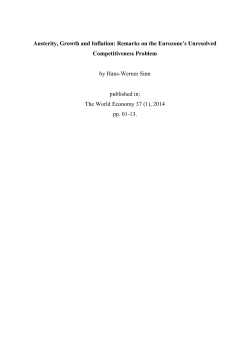 Austerity, Growth and Inflation: Remarks on the Eurozone`s