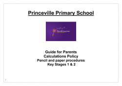 Princeville Maths Calculation Policy &ndash; parent guide