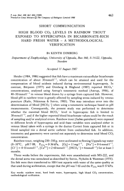 short communication high blood co2 levels in rainbow trout