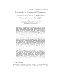 Optimization of Combinatorial Mutagenesis