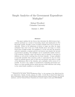 Simple Analytics of the Government Expenditure Multiplier&lowast;