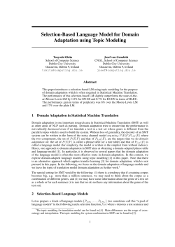 Selection-Based Language Model for Domain Adaptation using