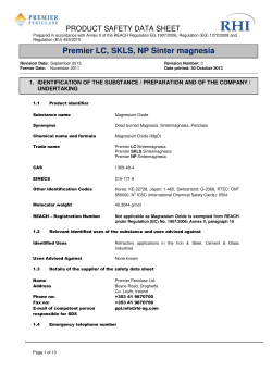 Premier LC, SKLS, NP Sinter magnesia