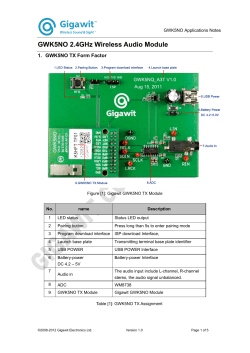 GWK5NO Wireless Audio Module Application notes
