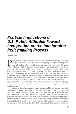 Political Implications of U.S. Public Attitudes Toward Immigration on