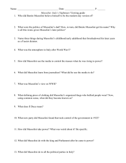 Mussolini: Italy`s Nightmare Viewing guide 1.
