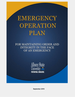 Emergency Operation Plan - Albany State University