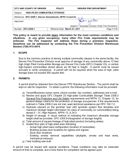 High-piled Storage Permit - City and County of Denver