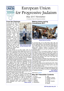 to view the latest newsletter - European Union for Progressive Judaism