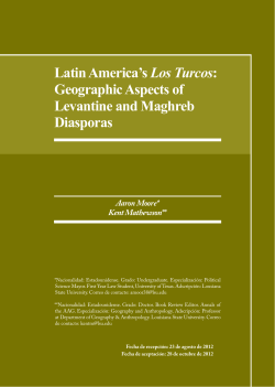 Latin America`s Los Turcos: Geographic Aspects of Levantine and