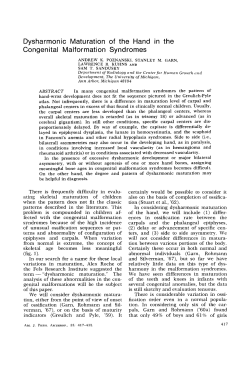 Dysharmonic Maturation of the Hand in the Cong en it