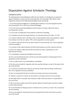 Disputation Against Scholastic Theology